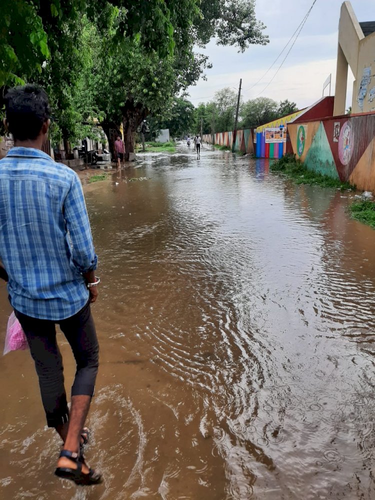 पृथ्वीपुरा में बारिश से अव्यवस्था का आलम