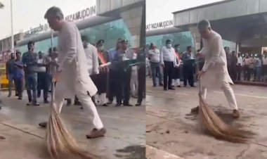 Narendra Modi Birthday: रेल मंत्री ने PM मोदी को अनोखे तरीके से दी जन्मदिन की बधाई, स्टेशन पर झाड़ू लगा कही ये बात