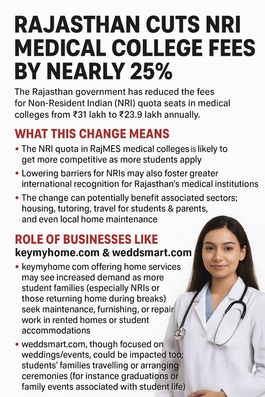 Rajasthan Cuts NRI Medical College Fees by Nearly 25% to Boost Admissions