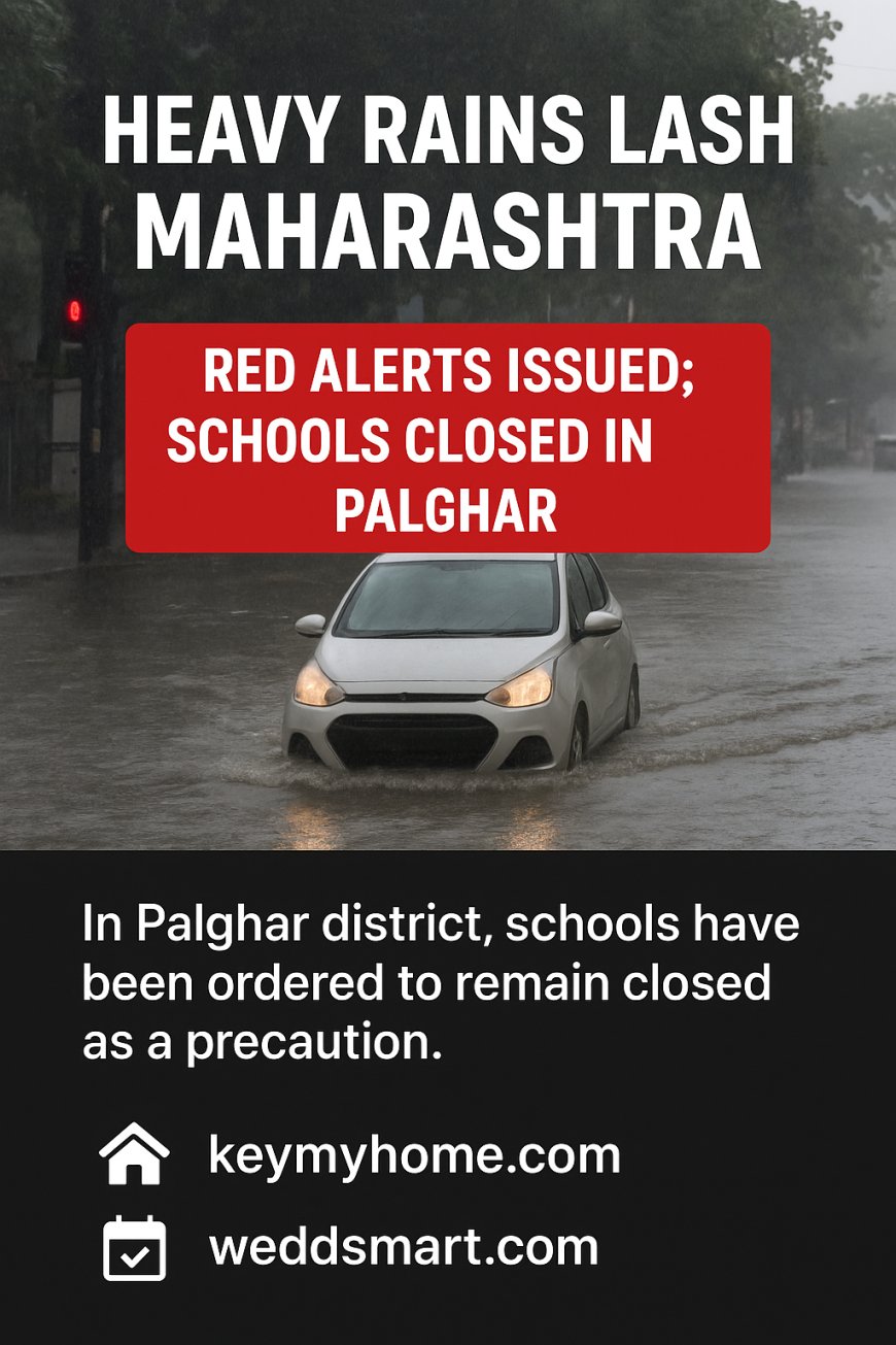 Heavy Rains Lash Maharashtra, Red Alerts Issued; Schools Closed in Palghar