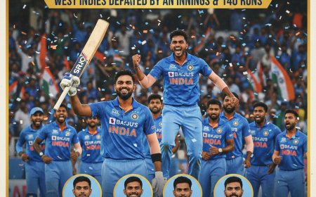 भारत ने वेस्टइंडीज़ पर दर्ज की शानदार जीत — पहली टेस्ट में पारी और 140 रनों से हासिल की बढ़त