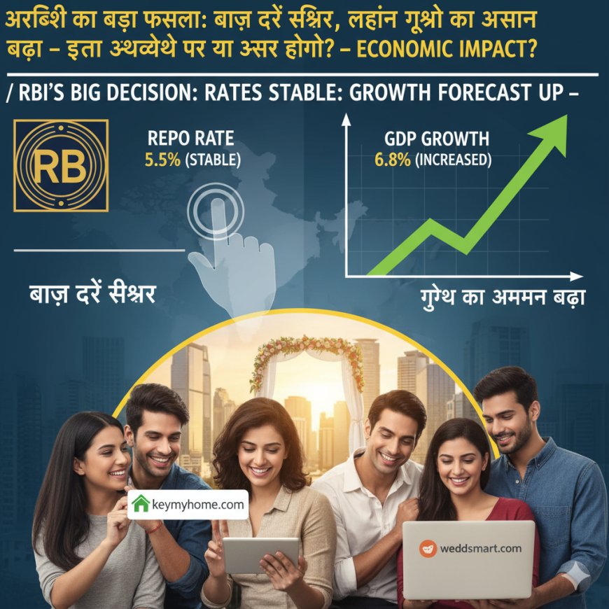 आरबीआई का बड़ा फैसला: ब्याज दरें स्थिर, लेकिन ग्रोथ का अनुमान बढ़ा – इसका अर्थव्यवस्था पर क्या असर होगा?
