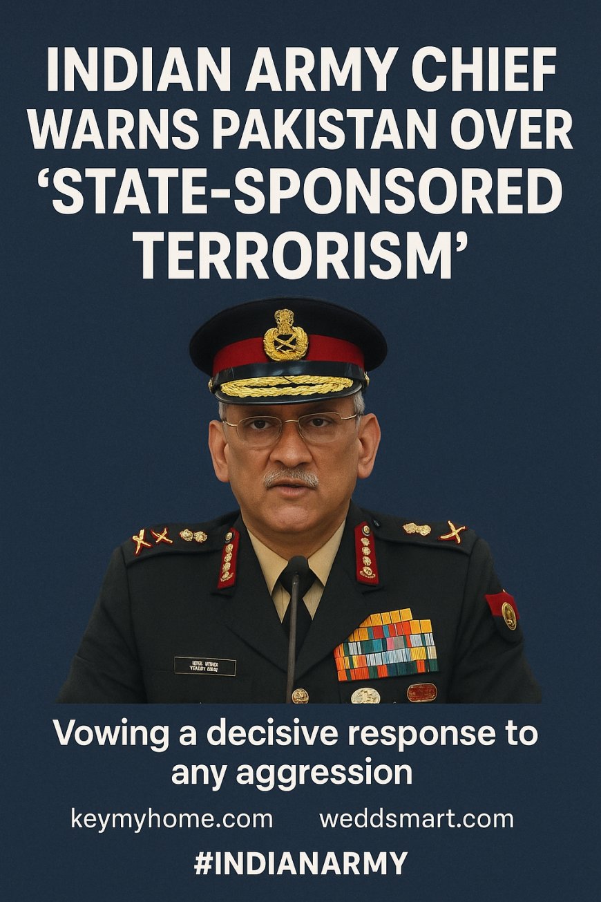 Indian Army Chief Issues Stern Warning to Pakistan on “State-Sponsored Terrorism”