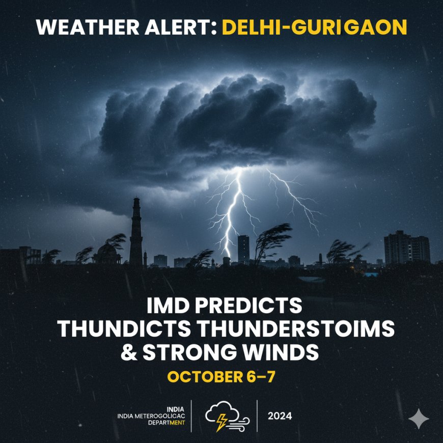Delhi-Gurgaon Under Weather Alert: IMD Predicts Thunderstorms and Strong Winds on October 6–7
