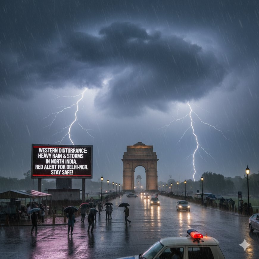 Western Disturbance Brings Heavy Rain and Storms to North India; Alerts Issued for Delhi-NCR