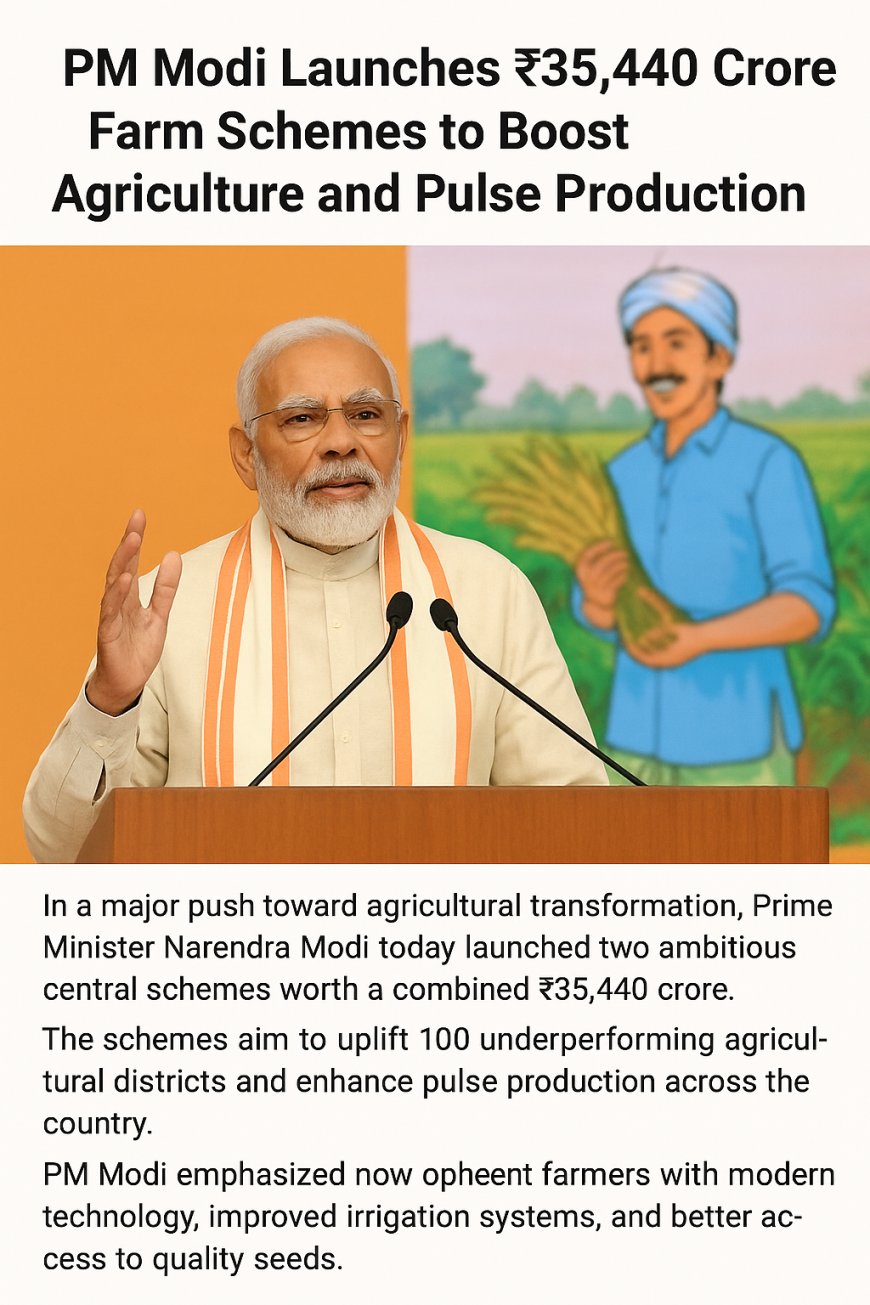 Title: PM Modi Launches ₹35,440 Crore Farm Schemes to Boost Agriculture and Pulse Production