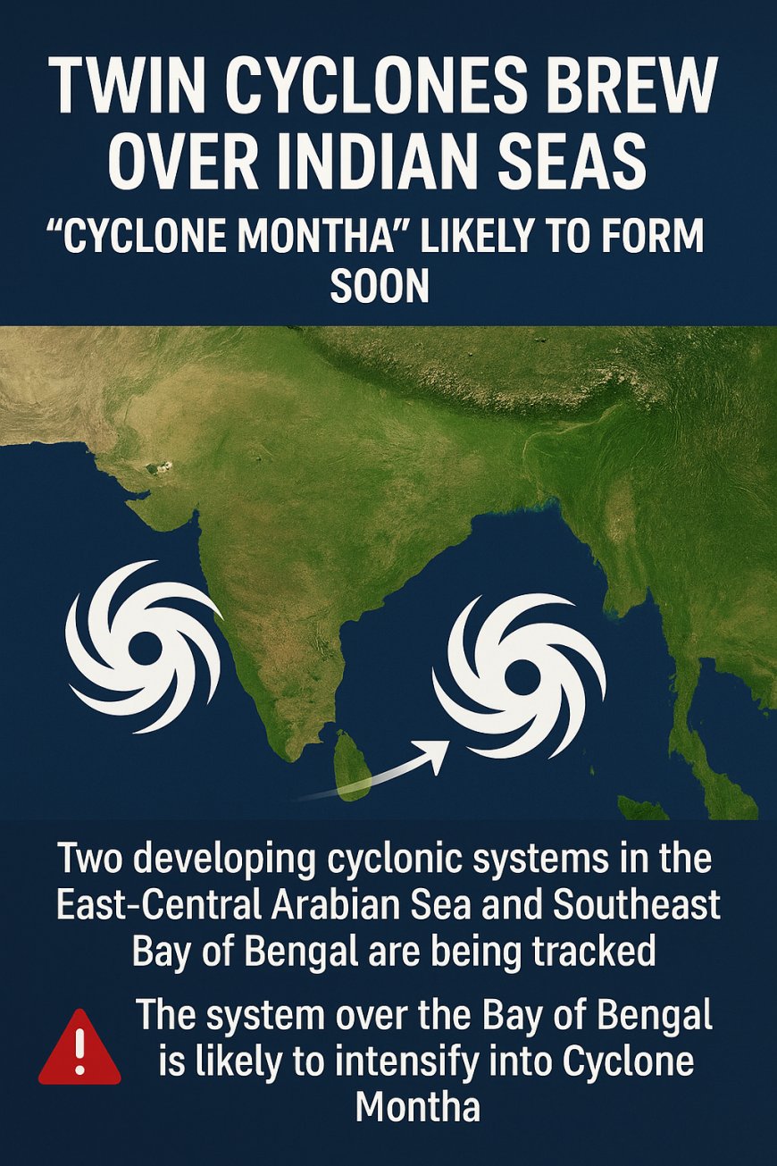 Twin Cyclones Brewing Over Indian Seas: “Cyclone Montha” Likely to Form Soon